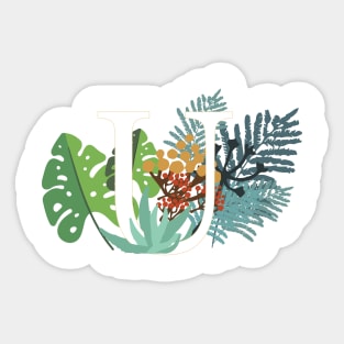 Plant Letter U Sticker